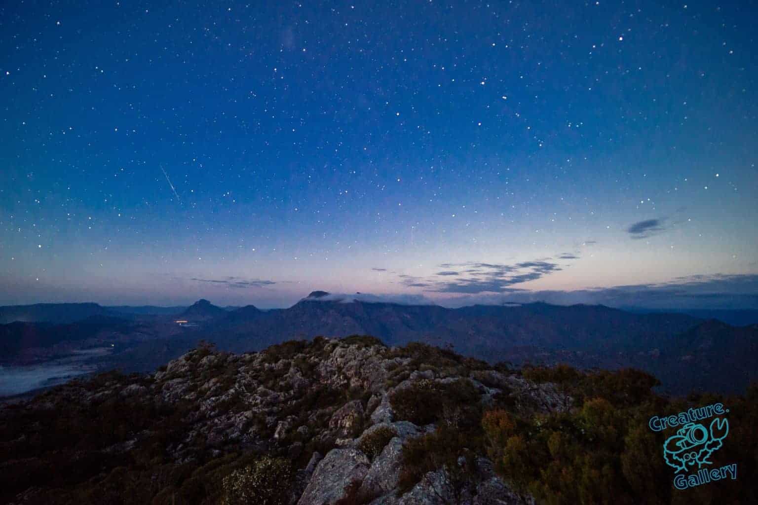 Starry sky over New South Wales border