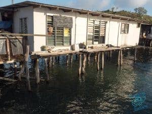 Elevated house above the sea in Hanabada