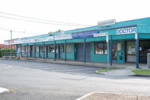 Row of closed shops