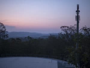 Sunset over western Brisbane mountains