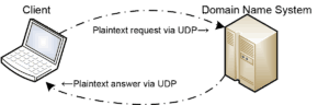 DNS services provided by plain text UDP