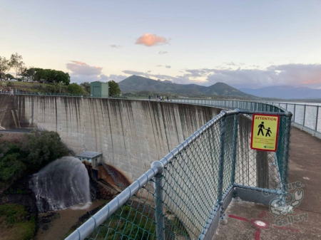 Moogerah Dam with a water release