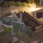 backyard progress front yard timber prep