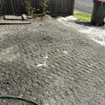 backyard progress front driveway levelled